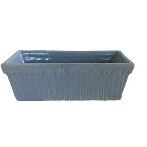 Vintage Cookson Pottery Rectangle Blue Scallop Window Planter Farmhouse Cottage